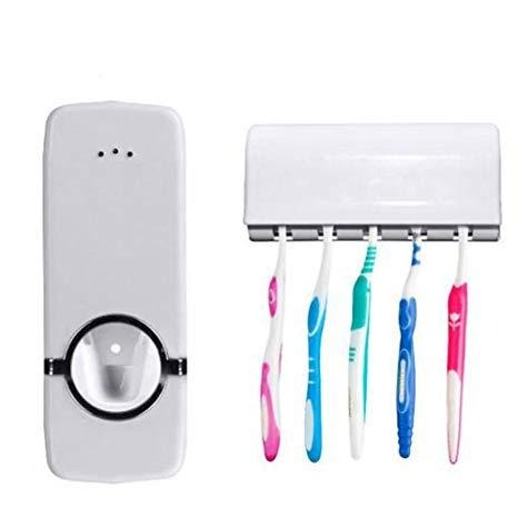 Automatic Toothpaste Dispenser With Toothbrush Holder